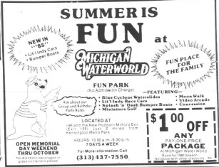 Michigan WaterWorld - Old Ad For The Park (newer photo)